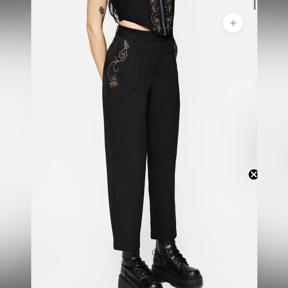 Disturbia-Vanitas Thorn Embroidered Tapered Trousers